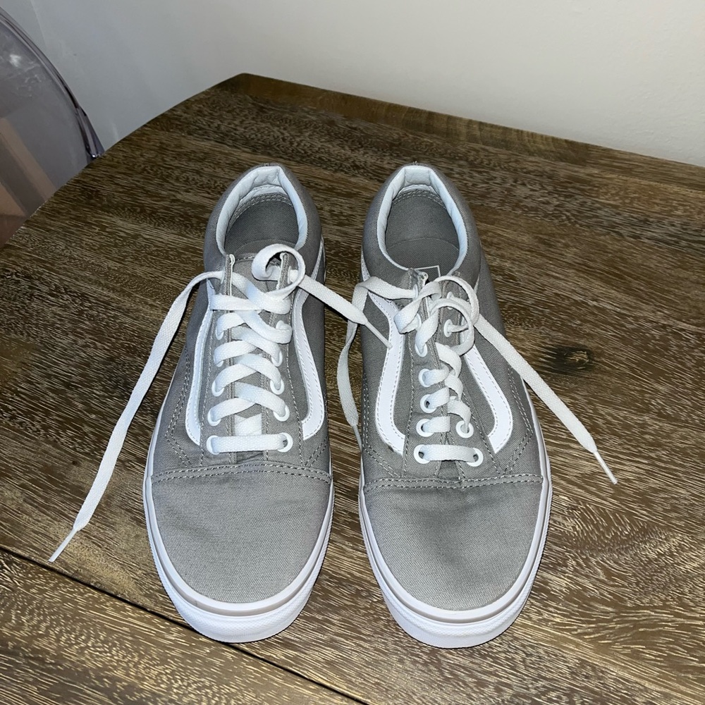 Vans Gray and White Women's Shoes